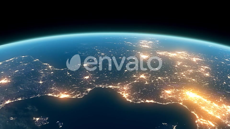4K Earth Night Close Up High Detail Europe Overture Videohive 22123543 Motion Graphics Image 5