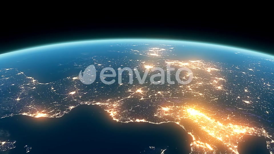 4K Earth Night Close Up High Detail Europe Overture Videohive 22123543 Motion Graphics Image 6