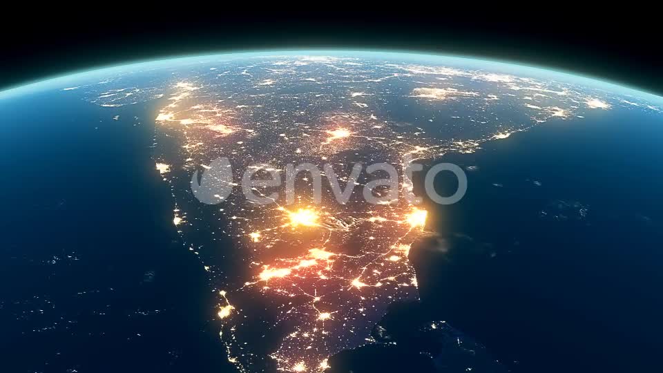 4K Earth Night Close Up High Detail India Videohive 22031245 Motion Graphics Image 1