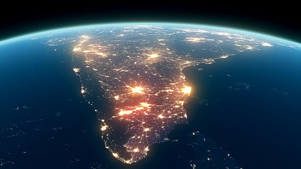 4K Earth Night Close Up High Detail India Videohive 22031245 Download ...