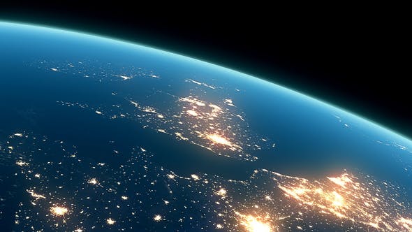4K Earth Night Close Up High Detail Northeast Europe and UK - 22123251 Download Videohive