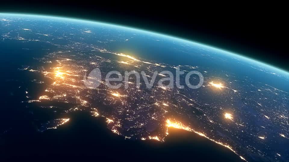 4K Earth Night Close Up High Detail Turkey and Cyprus Videohive 22031369 Motion Graphics Image 1