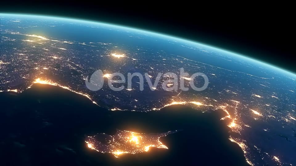 4K Earth Night Close Up High Detail Turkey and Cyprus Videohive 22031369 Motion Graphics Image 7