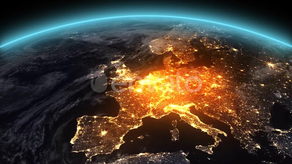 4K Earth Night Europe Videohive 21753891 Motion Graphics Image 4