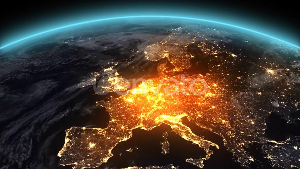 4K Earth Night Europe Videohive 21753891 Motion Graphics Image 5