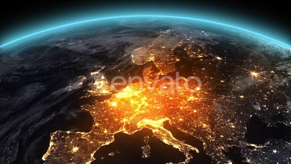 4K Earth Night Europe Videohive 21753891 Motion Graphics Image 6