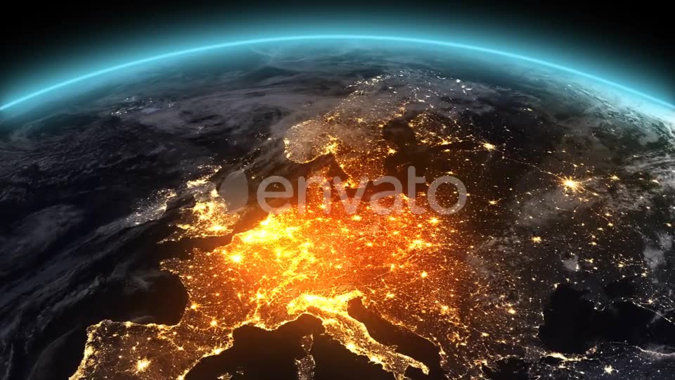 4K Earth Night Europe Videohive 21753891 Motion Graphics Image 7