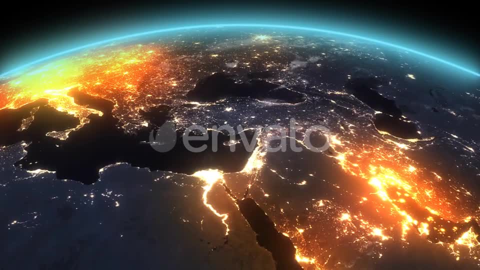 4K Earth Night Middle East Videohive 21753908 Motion Graphics Image 1