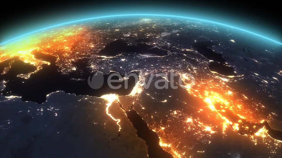 4K Earth Night Middle East Videohive 21753908 Motion Graphics Image 2