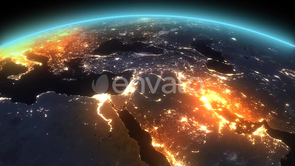 4K Earth Night Middle East Videohive 21753908 Motion Graphics Image 3