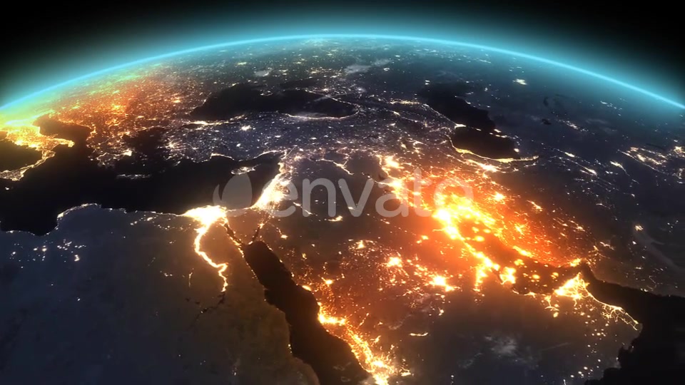 4K Earth Night Middle East Videohive 21753908 Motion Graphics Image 4