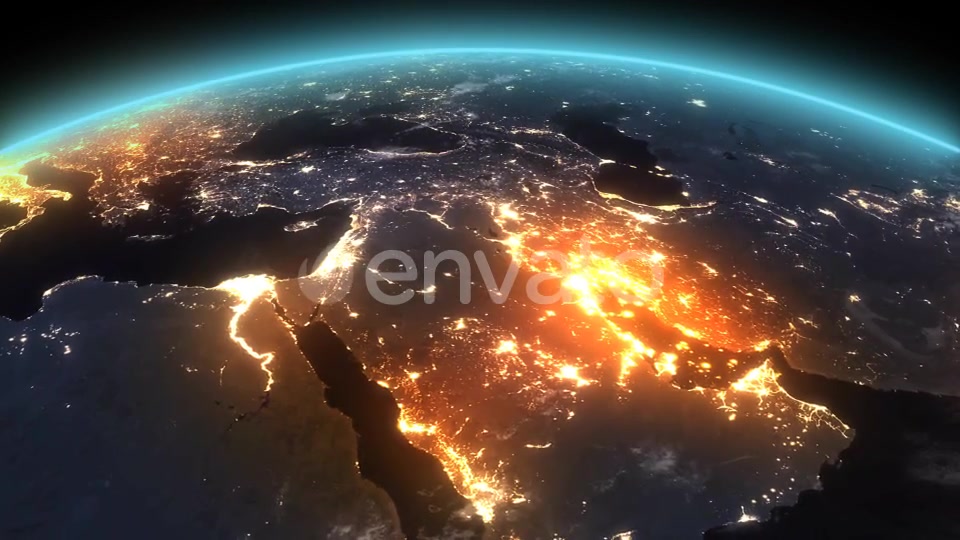 4K Earth Night Middle East Videohive 21753908 Motion Graphics Image 5