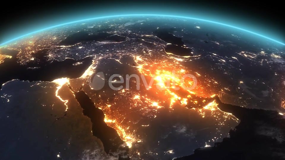 4K Earth Night Middle East Videohive 21753908 Motion Graphics Image 6