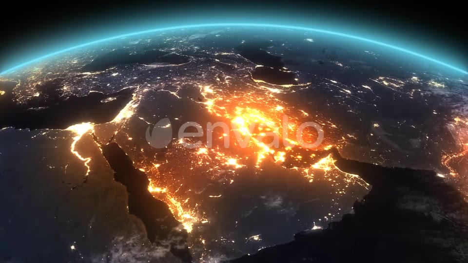 4K Earth Night Middle East Videohive 21753908 Motion Graphics Image 7