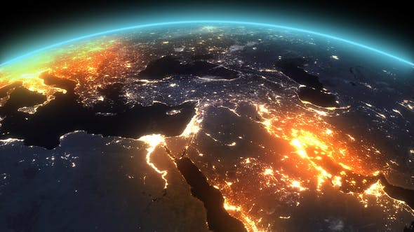 4K Earth Night Middle East - Download 21753908 Videohive