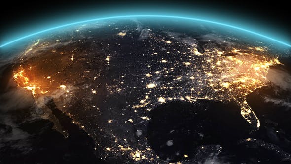 4K Earth Night North America - Download Videohive 21754323