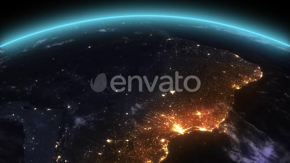 4K Earth Night South America Videohive 21754334 Motion Graphics Image 2