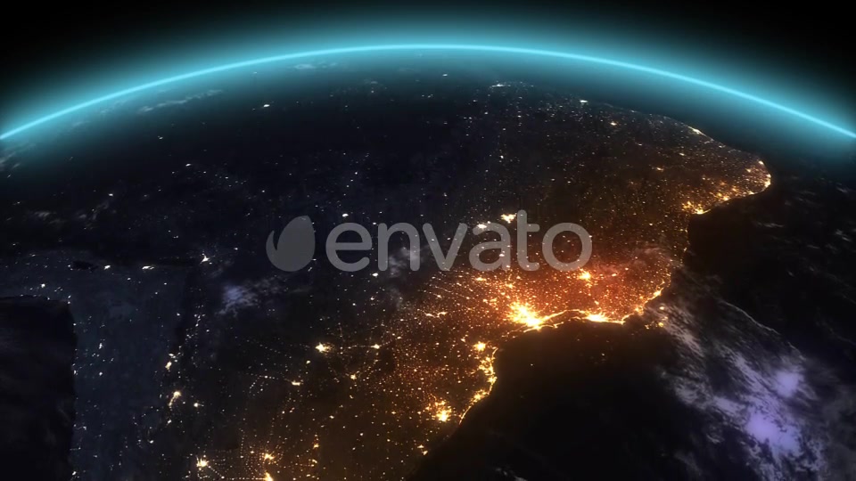 4K Earth Night South America Videohive 21754334 Motion Graphics Image 3