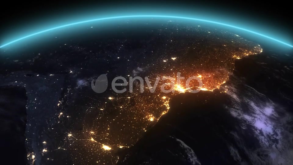 4K Earth Night South America Videohive 21754334 Motion Graphics Image 4