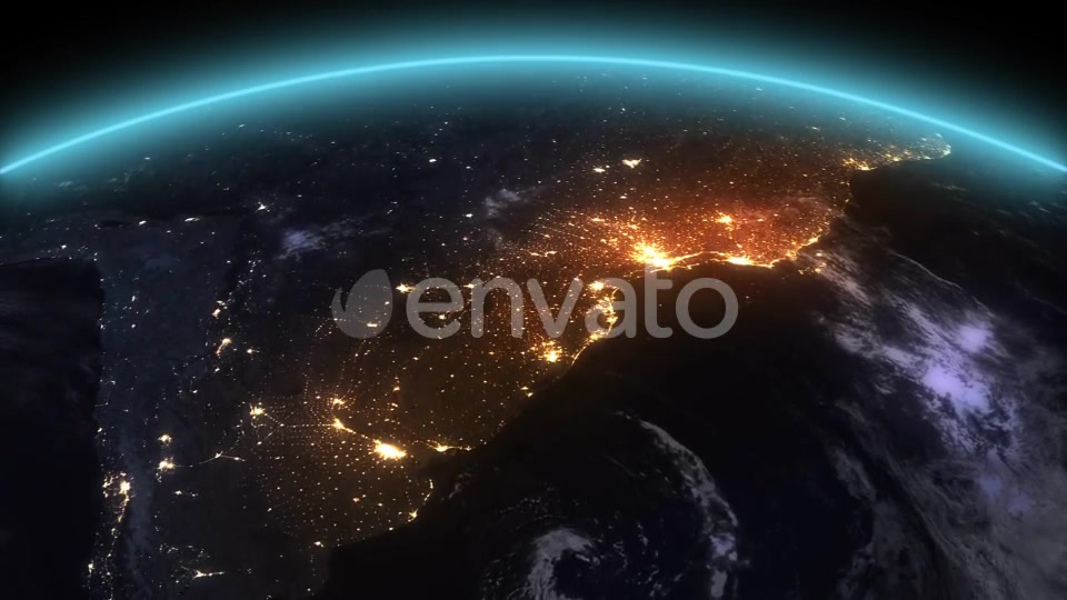 4K Earth Night South America Videohive 21754334 Motion Graphics Image 5