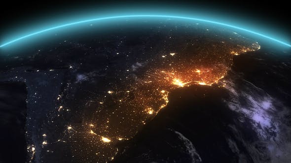 4K Earth Night South America - Videohive 21754334 Download