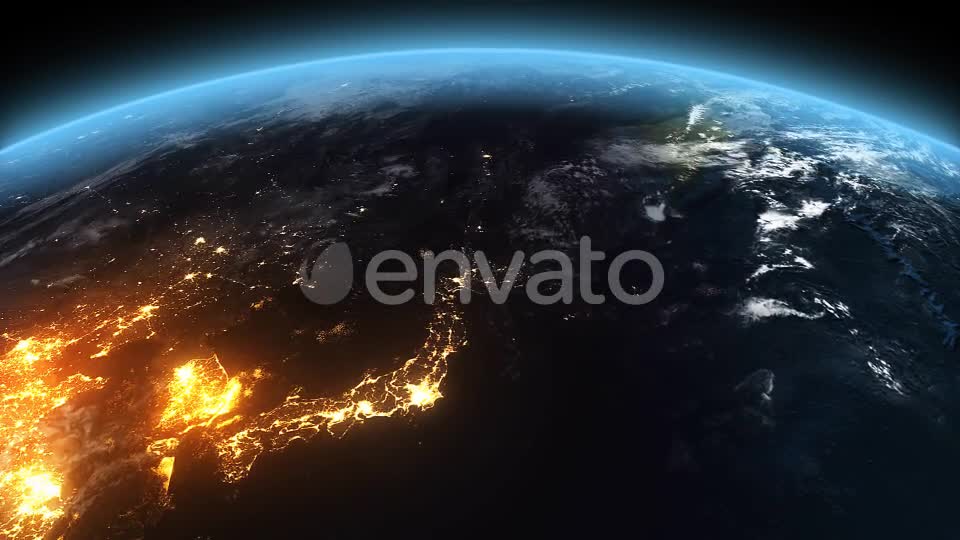4K Earth Night to Day Sunrise Asia Videohive 21824265 Motion Graphics Image 1