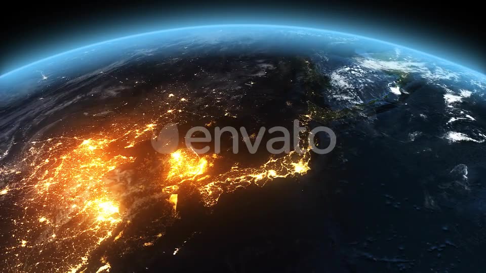 4K Earth Night to Day Sunrise Asia Videohive 21824265 Motion Graphics Image 2