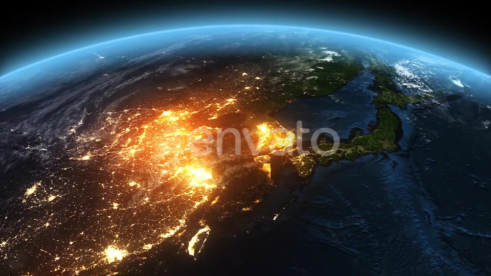 4K Earth Night to Day Sunrise Asia Videohive 21824265 Motion Graphics Image 3