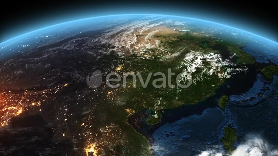 4K Earth Night to Day Sunrise Asia Videohive 21824265 Motion Graphics Image 5