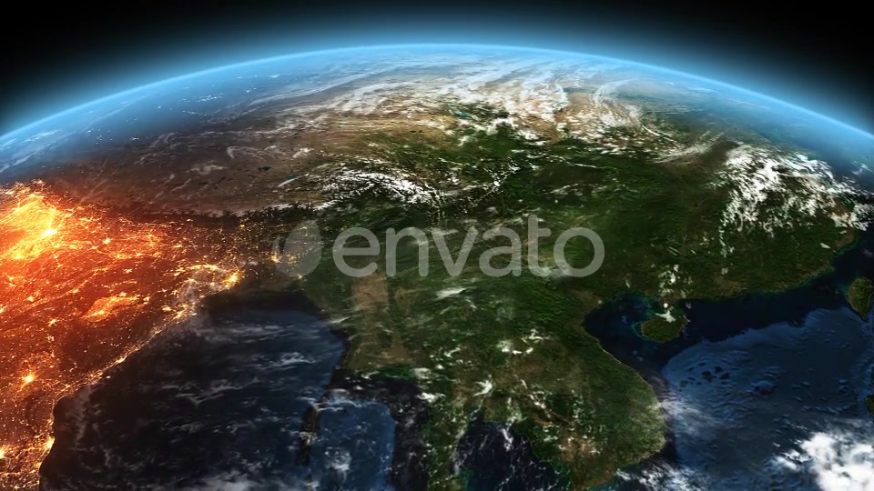 4K Earth Night to Day Sunrise Asia Videohive 21824265 Motion Graphics Image 6