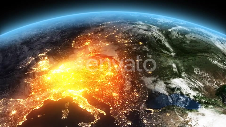 4K Earth Night to Day Sunrise Europe Videohive 21824289 Motion Graphics Image 3