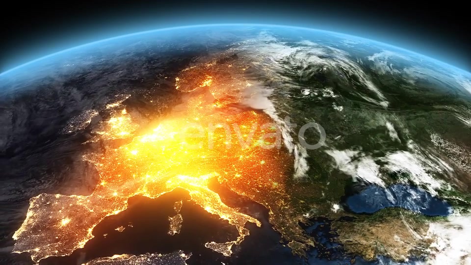 4K Earth Night to Day Sunrise Europe Videohive 21824289 Motion Graphics Image 4