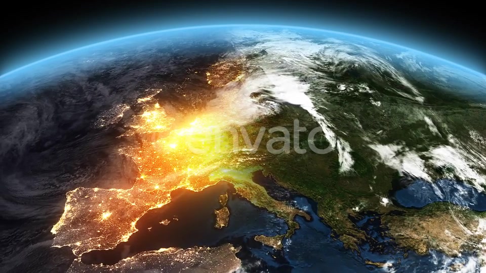 4K Earth Night to Day Sunrise Europe Videohive 21824289 Motion Graphics Image 5