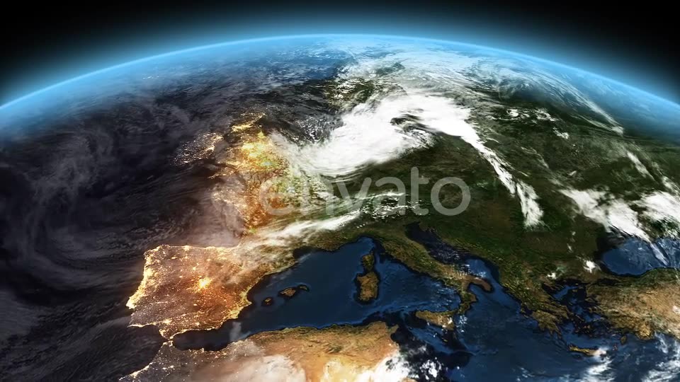 4K Earth Night to Day Sunrise Europe Videohive 21824289 Motion Graphics Image 6