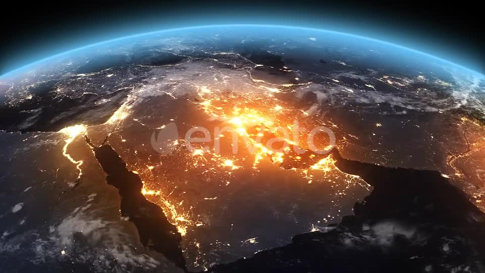 4K Earth Night to Day Sunrise Middle East Videohive 21824273 Motion Graphics Image 1