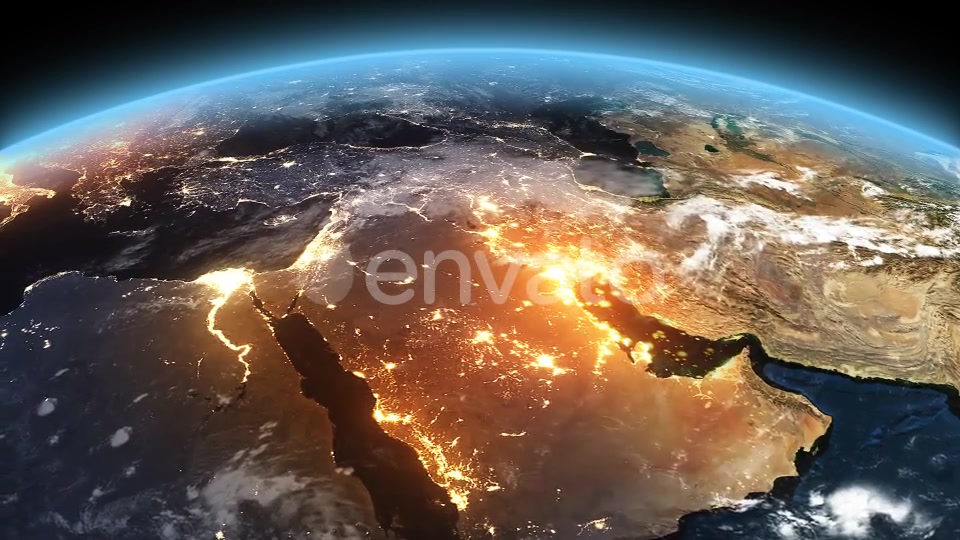 4K Earth Night to Day Sunrise Middle East Videohive 21824273 Motion Graphics Image 3