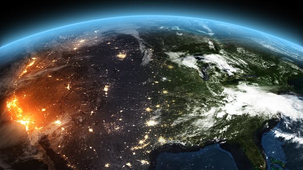 4K Earth Night to Day Sunrise North America - Videohive Download 21824151