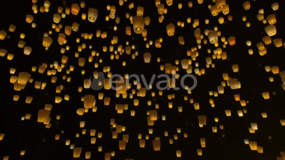 4K Sky Lanterns Flying at Night Videohive 23519002 Motion Graphics Image 10