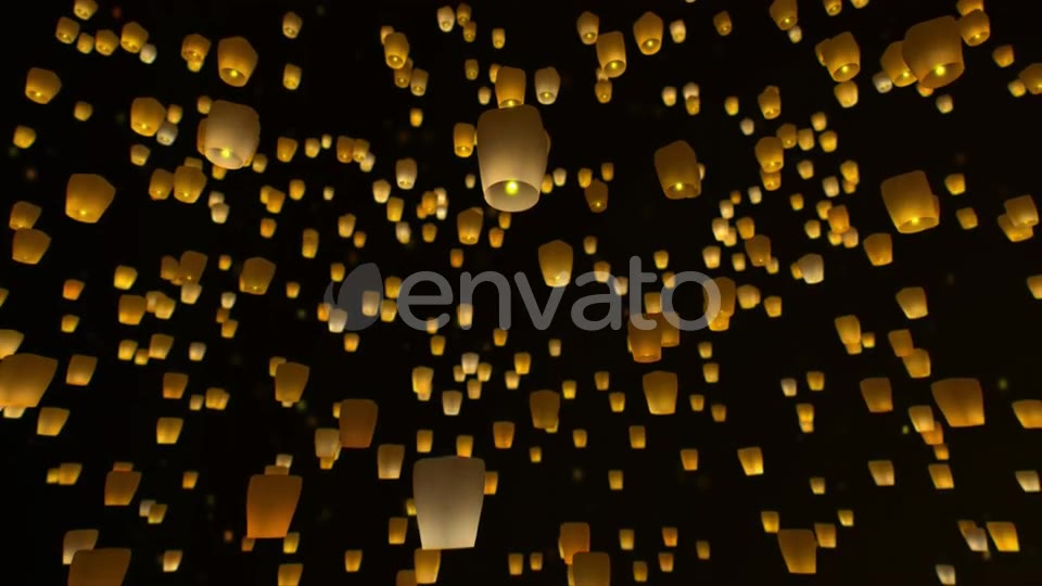 4K Sky Lanterns Flying at Night Videohive 23519002 Motion Graphics Image 3