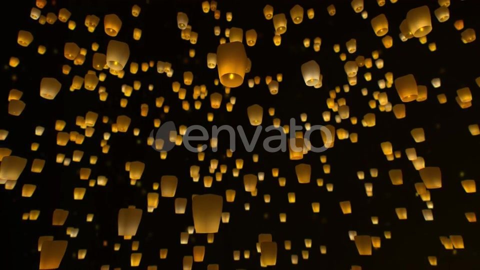4K Sky Lanterns Flying at Night Videohive 23519002 Motion Graphics Image 4
