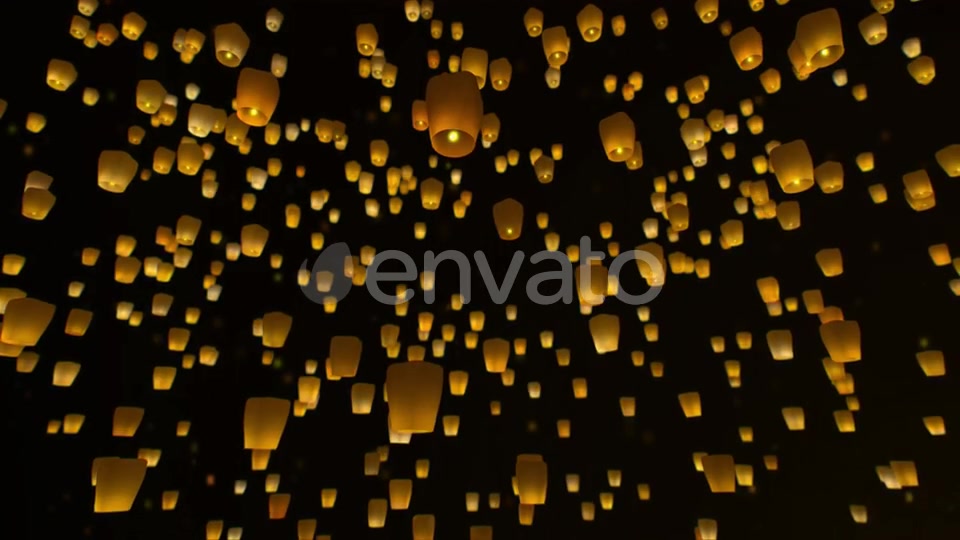 4K Sky Lanterns Flying at Night Videohive 23519002 Motion Graphics Image 5