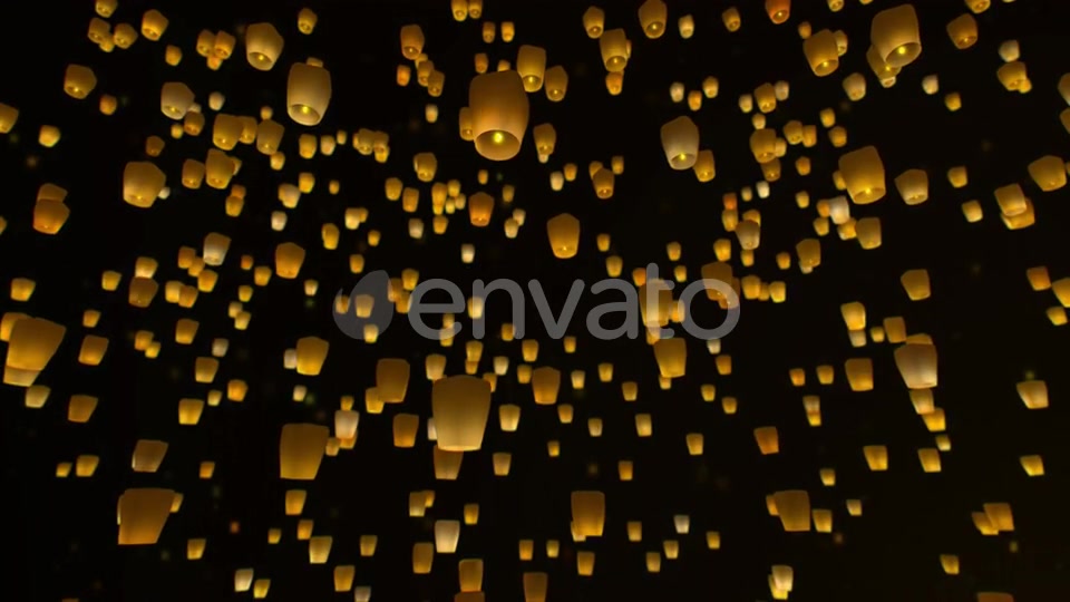 4K Sky Lanterns Flying at Night Videohive 23519002 Motion Graphics Image 6