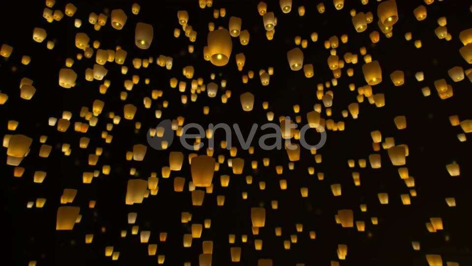 4K Sky Lanterns Flying at Night Videohive 23519002 Motion Graphics Image 7