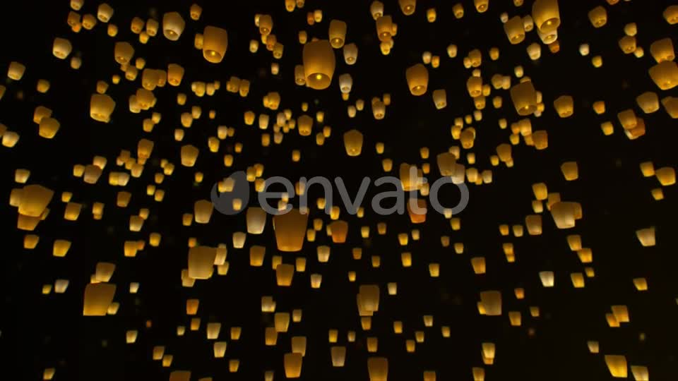 4K Sky Lanterns Flying at Night Videohive 23519002 Motion Graphics Image 8