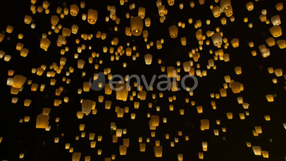 4K Sky Lanterns Flying at Night Videohive 23519002 Motion Graphics Image 9