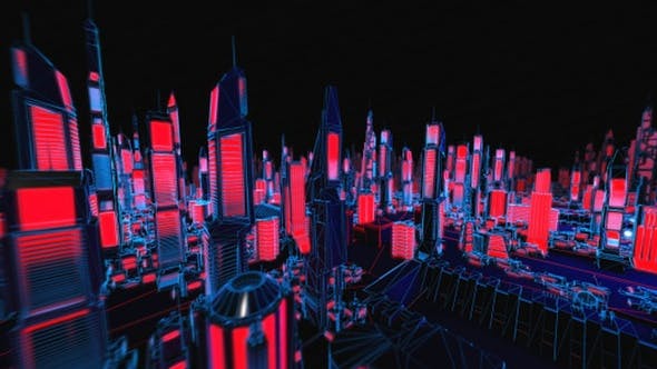 4K Structure Neon Cityscape - Videohive Download 23081723