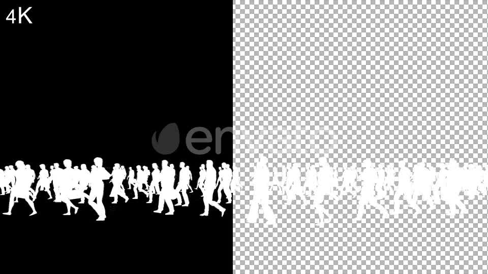 4K White Silhouettes Walking Videohive 21847033 Motion Graphics Image 1