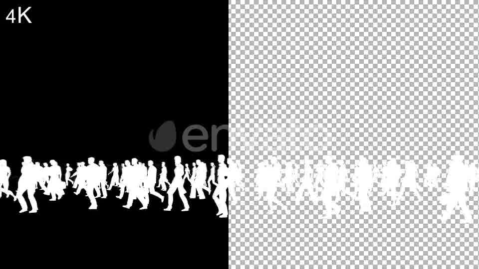 4K White Silhouettes Walking Videohive 21847033 Motion Graphics Image 10