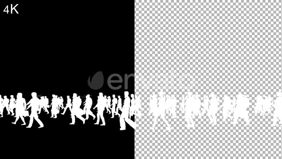 4K White Silhouettes Walking Videohive 21847033 Motion Graphics Image 2