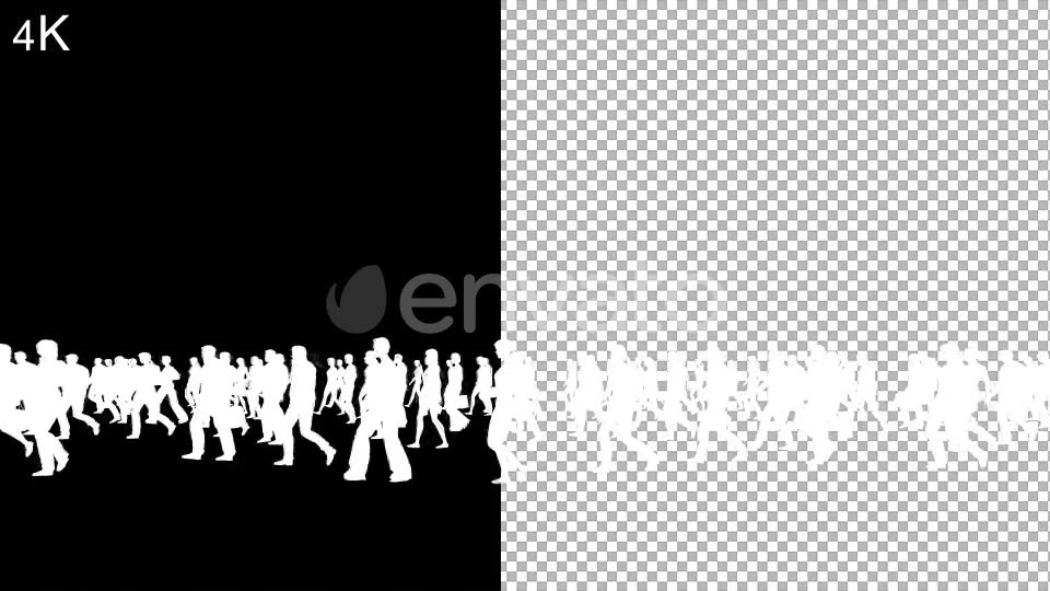 4K White Silhouettes Walking Videohive 21847033 Motion Graphics Image 3